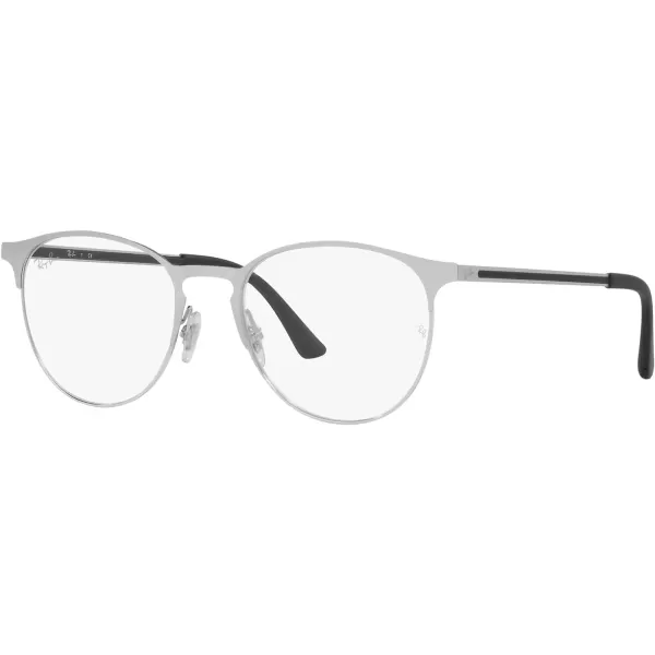 RayBan Rx6375f Low Bridge Fit Round Prescription Eyeglass FramesMatte Silver on SilverDemo Lens