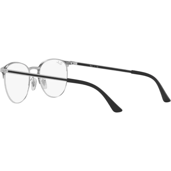 RayBan Rx6375f Low Bridge Fit Round Prescription Eyeglass FramesMatte Silver on SilverDemo Lens