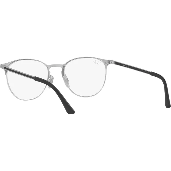 RayBan Rx6375f Low Bridge Fit Round Prescription Eyeglass FramesMatte Silver on SilverDemo Lens