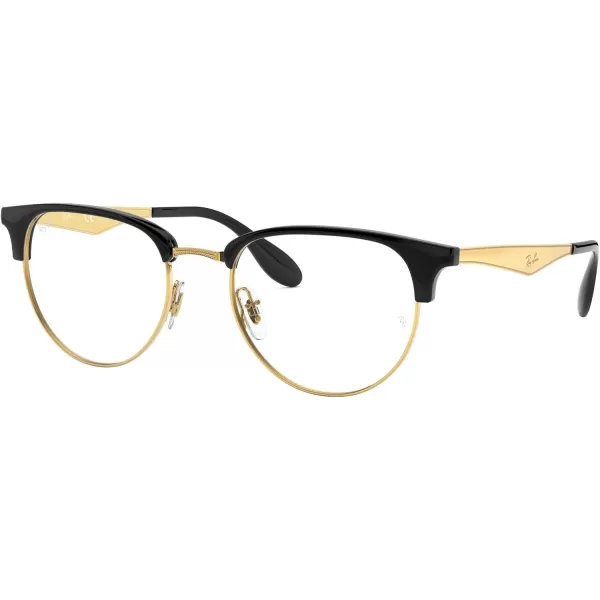 RayBan Rx6396 Round Prescription Eyeglass FramesBlack on AristaDemo Lens