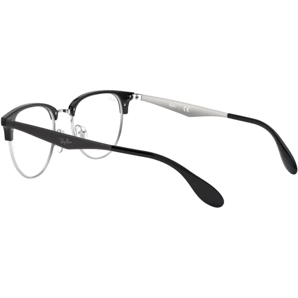 RayBan Rx6396 Round Prescription Eyeglass FramesSilver BlackDemo Lens