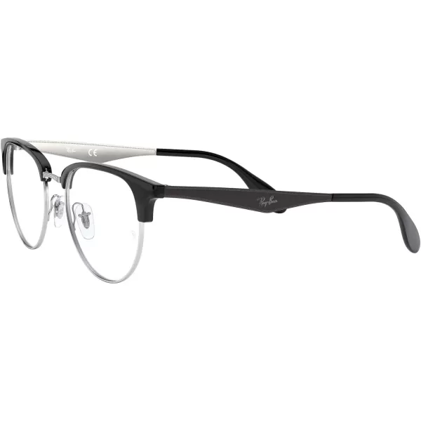 RayBan Rx6396 Round Prescription Eyeglass FramesSilver BlackDemo Lens