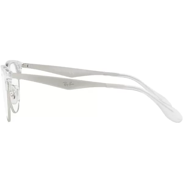 RayBan Rx6396 Round Prescription Eyeglass FramesSilver WhiteDemo Lens