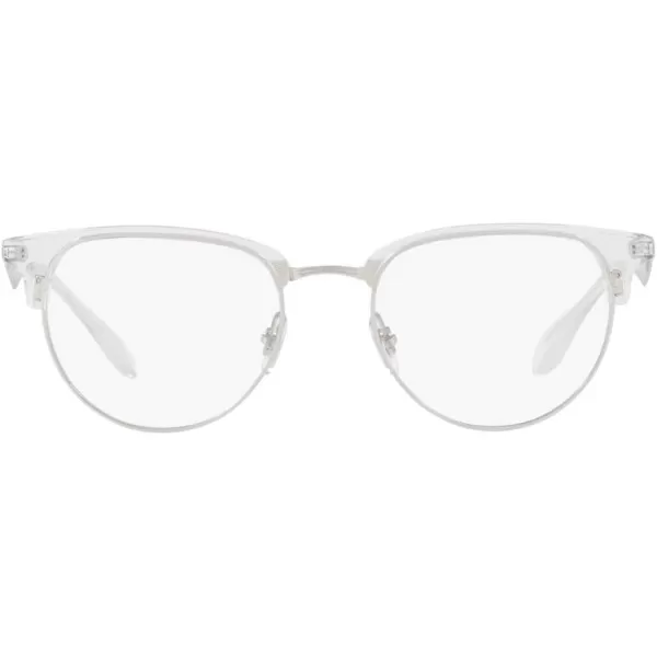 RayBan Rx6396 Round Prescription Eyeglass FramesSilver WhiteDemo Lens