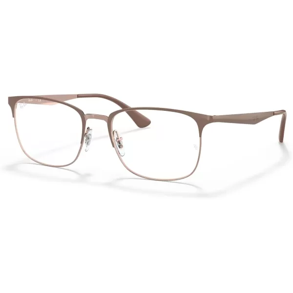 RayBan Rx6421 Square Prescription Eyeglass FramesBeige on CopperDemo Lens