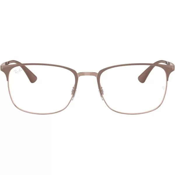 RayBan Rx6421 Square Prescription Eyeglass FramesBeige on CopperDemo Lens