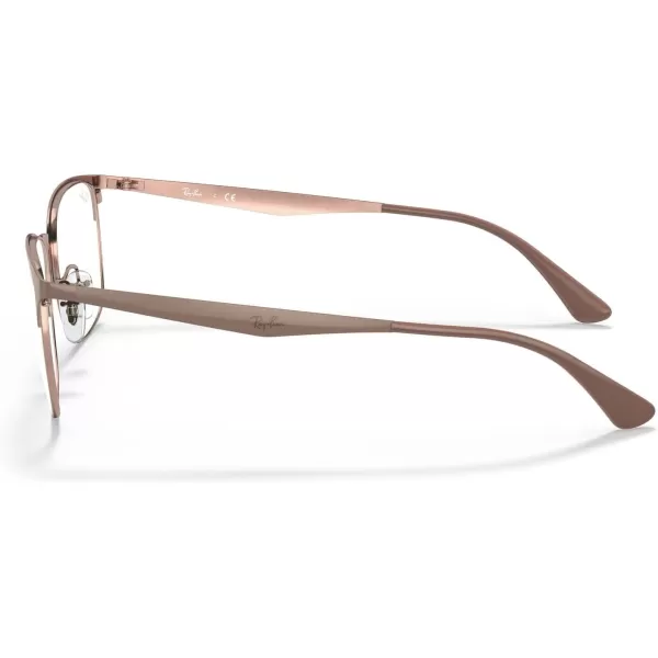 RayBan Rx6421 Square Prescription Eyeglass FramesBeige on CopperDemo Lens