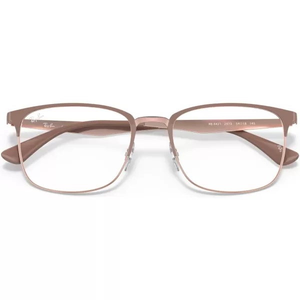 RayBan Rx6421 Square Prescription Eyeglass FramesBeige on CopperDemo Lens