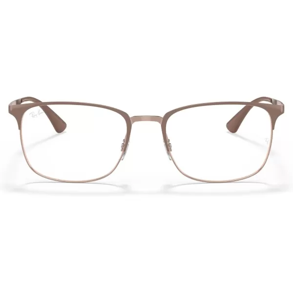 RayBan Rx6421 Square Prescription Eyeglass FramesBeige on CopperDemo Lens