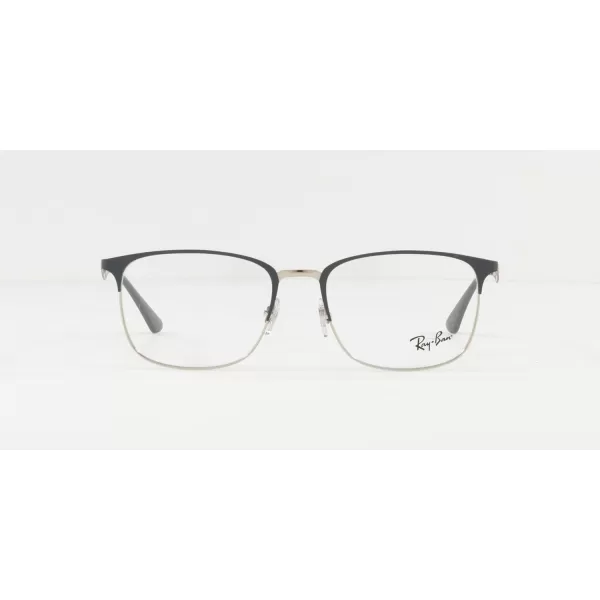 RayBan Rx6421 Square Prescription Eyeglass FramesGrey on SilverDemo Lens