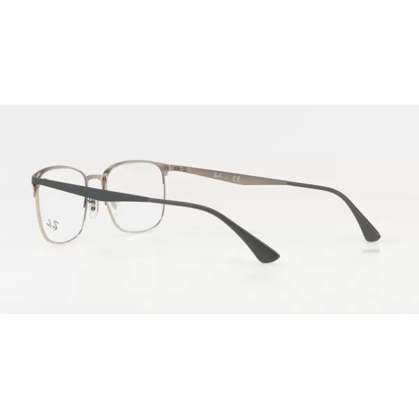 RayBan Rx6421 Square Prescription Eyeglass FramesGrey on SilverDemo Lens