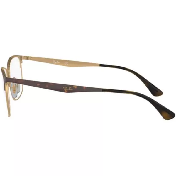 RayBan Rx6421 Square Prescription Eyeglass FramesHavana on Rose GoldDemo Lens