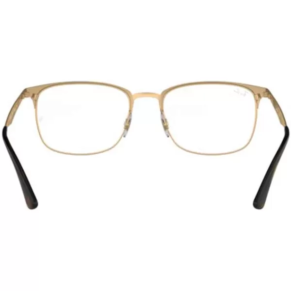 RayBan Rx6421 Square Prescription Eyeglass FramesHavana on Rose GoldDemo Lens