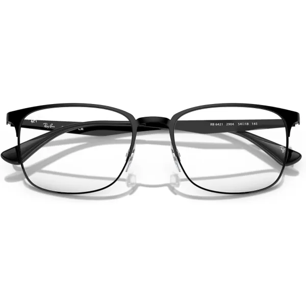 RayBan Rx6421 Square Prescription Eyeglass FramesMatte Black on BlackDemo Lens