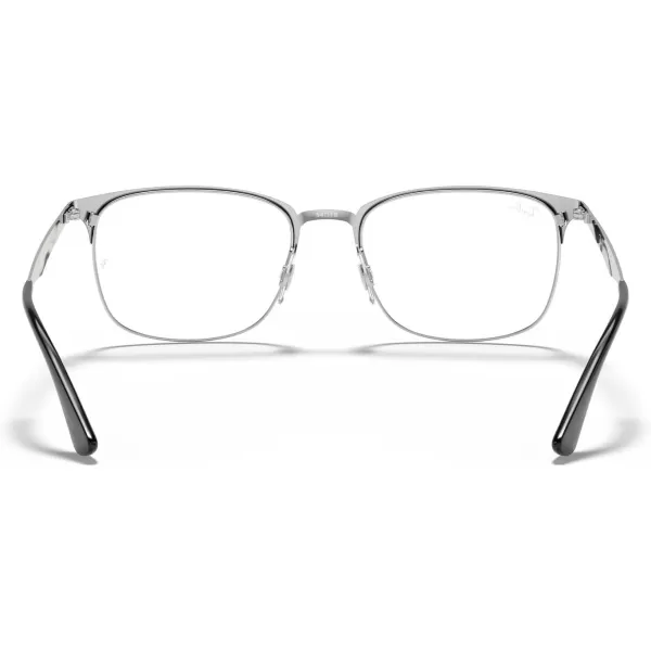 RayBan Rx6421 Square Prescription Eyeglass FramesMatte Black on SilverDemo Lens