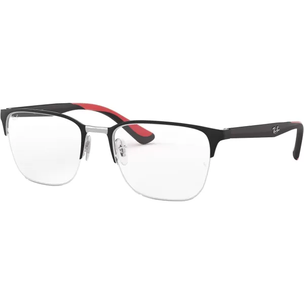 RayBan Rx6428 Square Prescription Eyeglass FramesMatte Black on SilverDemo Lens