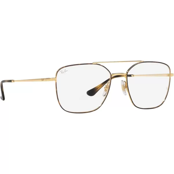 RayBan Rx6450 Square Prescription Eyeglass FramesHavana on AristaDemo Lens