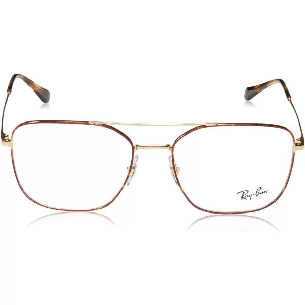 RayBan Rx6450 Square Prescription Eyeglass FramesHavana on AristaDemo Lens