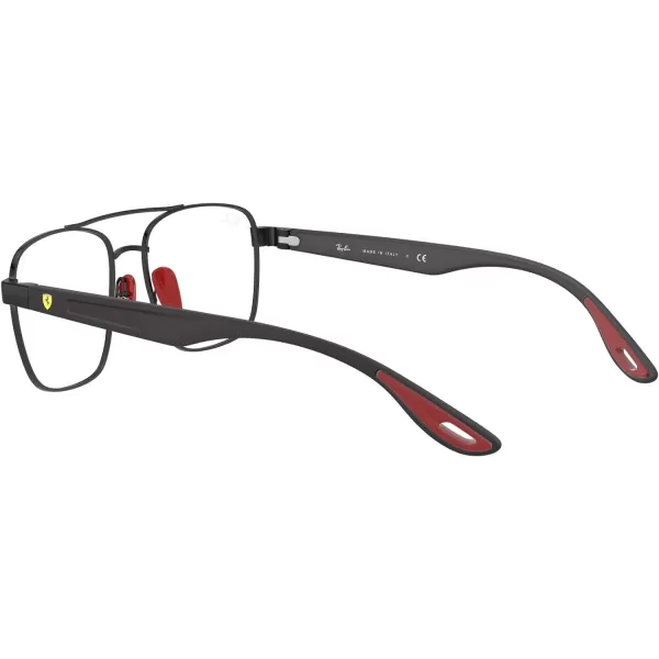 RayBan Rx6467m Scuderia Ferrari Collection Square Prescription Eyeglass FramesBlackDemo Lens