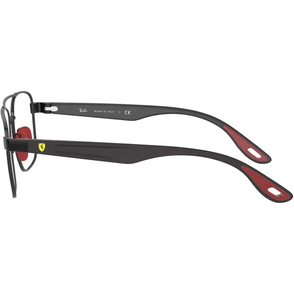 RayBan Rx6467m Scuderia Ferrari Collection Square Prescription Eyeglass FramesBlackDemo Lens