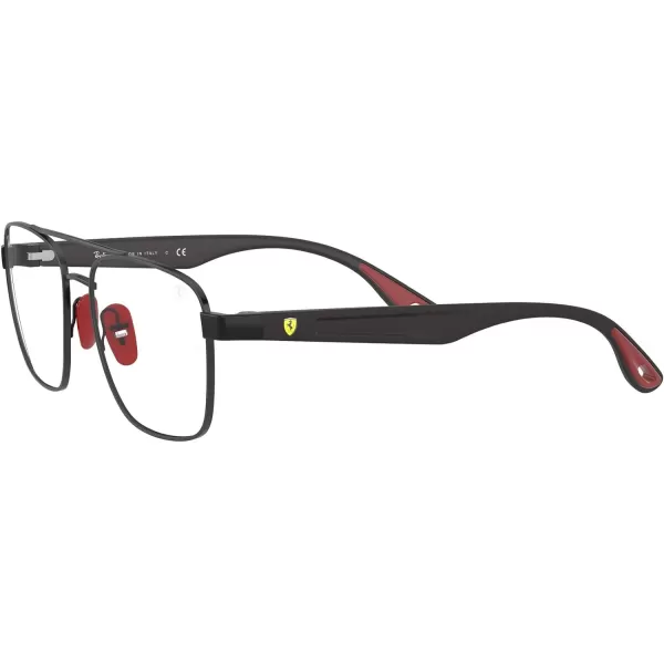 RayBan Rx6467m Scuderia Ferrari Collection Square Prescription Eyeglass FramesBlackDemo Lens