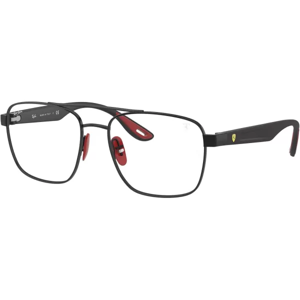 RayBan Rx6467m Scuderia Ferrari Collection Square Prescription Eyeglass FramesBlackDemo Lens