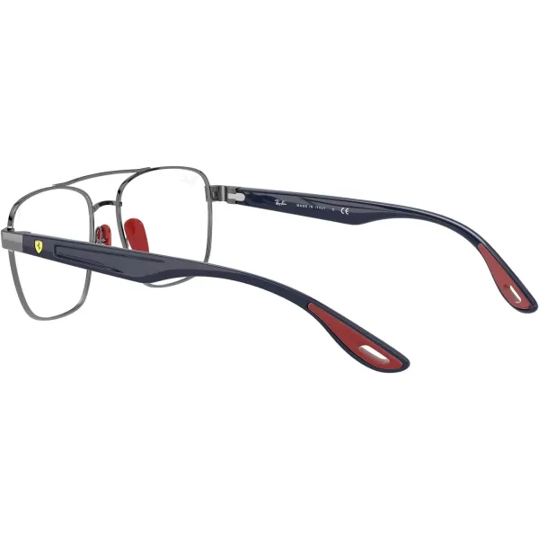 RayBan Rx6467m Scuderia Ferrari Collection Square Prescription Eyeglass FramesGunmetalDemo Lens