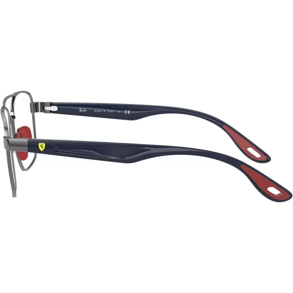 RayBan Rx6467m Scuderia Ferrari Collection Square Prescription Eyeglass FramesGunmetalDemo Lens