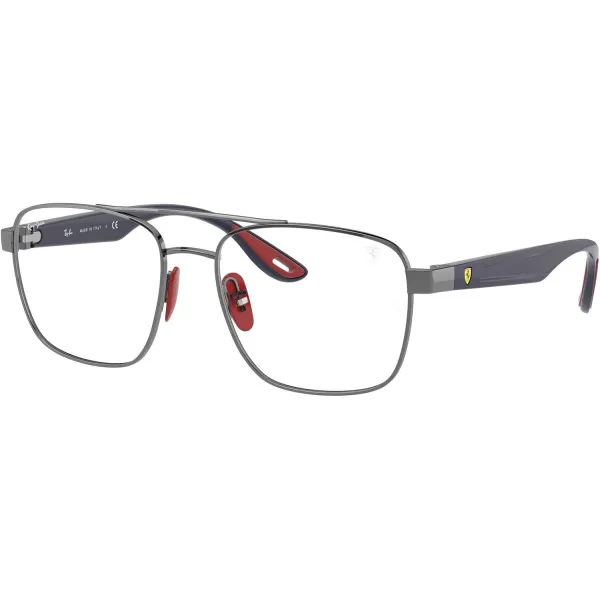 RayBan Rx6467m Scuderia Ferrari Collection Square Prescription Eyeglass FramesGunmetalDemo Lens