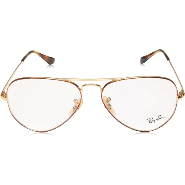 RayBan Rx6489 Aviator Prescription Eyeglass FramesHavana on AristaDemo Lens