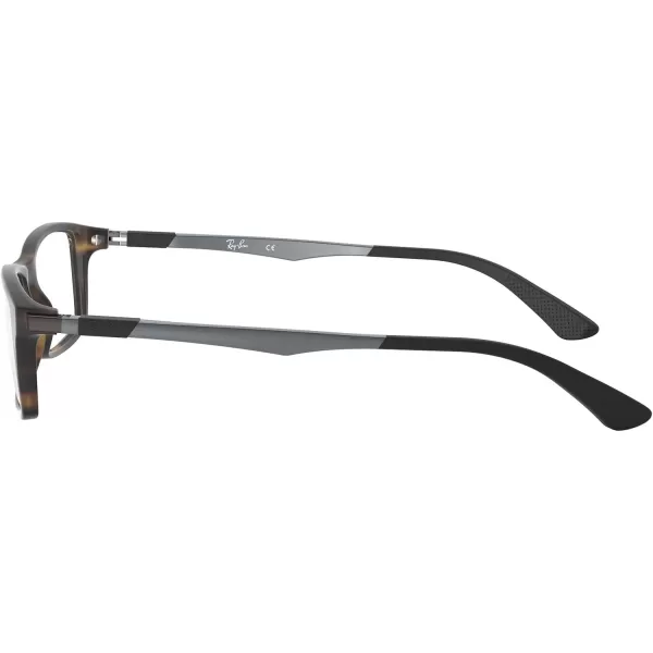 RayBan Rx7025 Square Prescription Eyeglass FramesMatte BlackDemo Lens