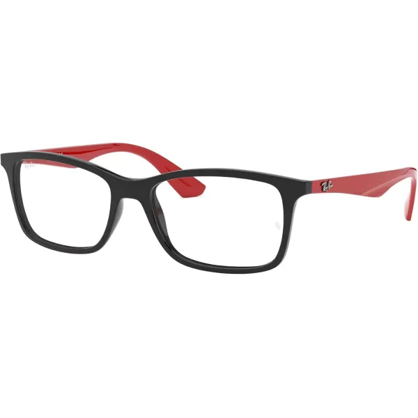 RayBan Rx7047 Rectangular Prescription Eyeglass FramesBlack on RedDemo Lens