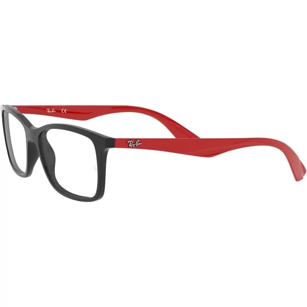 RayBan Rx7047 Rectangular Prescription Eyeglass FramesBlack on RedDemo Lens