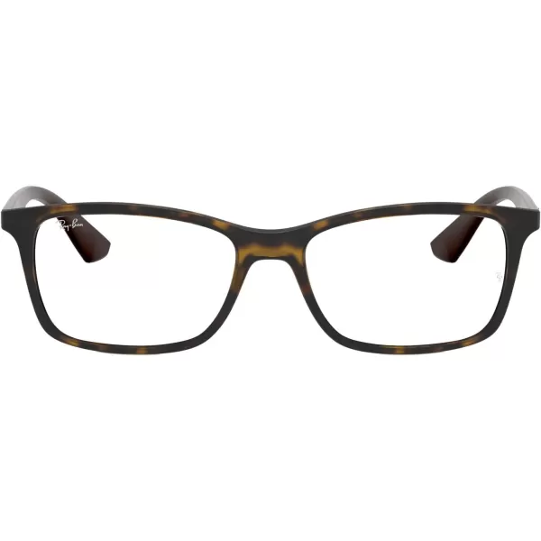 RayBan Rx7047 Rectangular Prescription Eyeglass FramesMatte HavanaDemo Lens