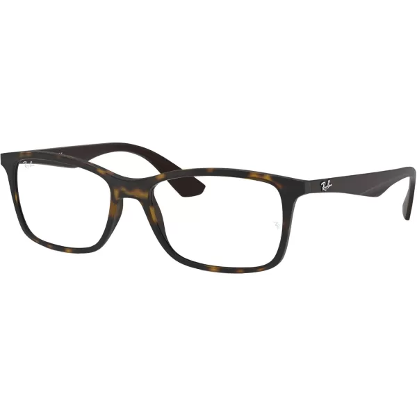 RayBan Rx7047 Rectangular Prescription Eyeglass FramesMatte HavanaDemo Lens
