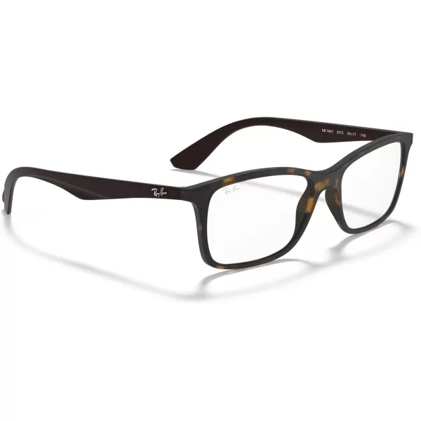 RayBan Rx7047 Rectangular Prescription Eyeglass FramesMatte HavanaDemo Lens