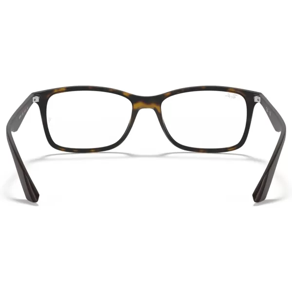 RayBan Rx7047 Rectangular Prescription Eyeglass FramesMatte HavanaDemo Lens