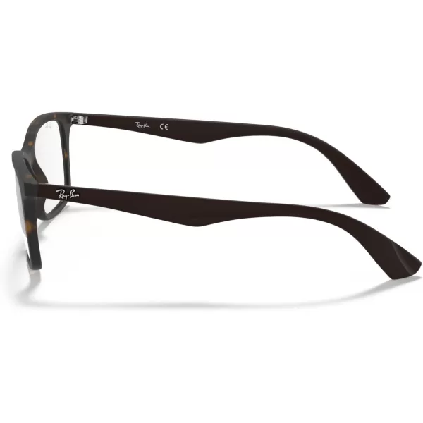 RayBan Rx7047 Rectangular Prescription Eyeglass FramesMatte HavanaDemo Lens