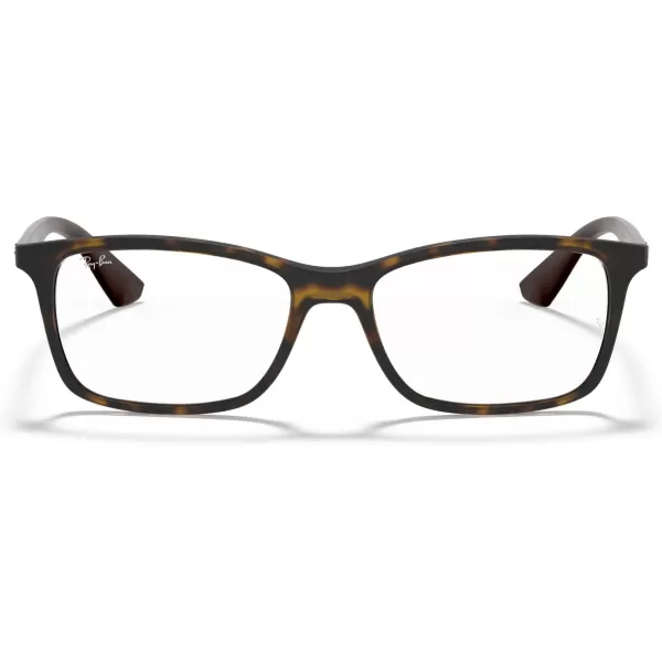 RayBan Rx7047 Rectangular Prescription Eyeglass FramesMatte HavanaDemo Lens