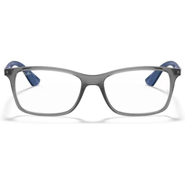 RayBan Rx7047 Rectangular Prescription Eyeglass FramesTransparent Grey BlueDemo Lens