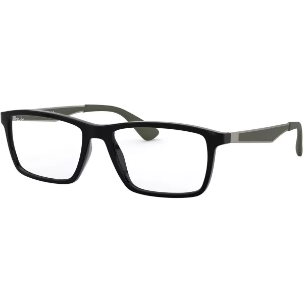 RayBan Rx7056 Square Prescription Eyeglass FramesBlackDemo Lens