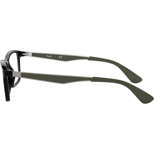 RayBan Rx7056 Square Prescription Eyeglass FramesBlackDemo Lens