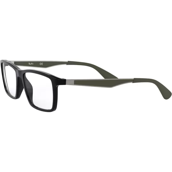 RayBan Rx7056 Square Prescription Eyeglass FramesBlackDemo Lens