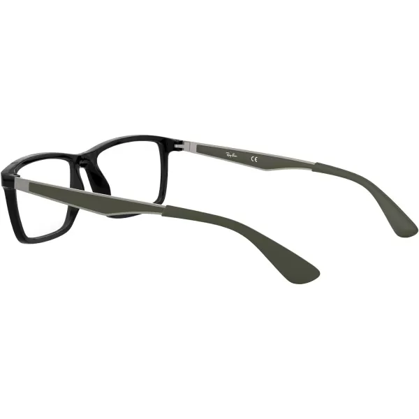 RayBan Rx7056 Square Prescription Eyeglass FramesBlackDemo Lens