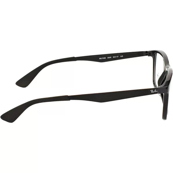 RayBan Rx7056 Square Prescription Eyeglass FramesShiny BlackDemo Lens