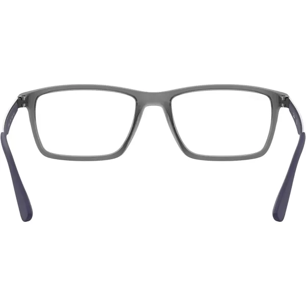 RayBan Rx7056 Square Prescription Eyeglass FramesTransparent GreyDemo Lens