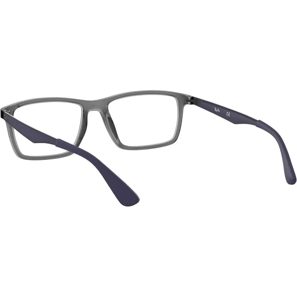 RayBan Rx7056 Square Prescription Eyeglass FramesTransparent GreyDemo Lens