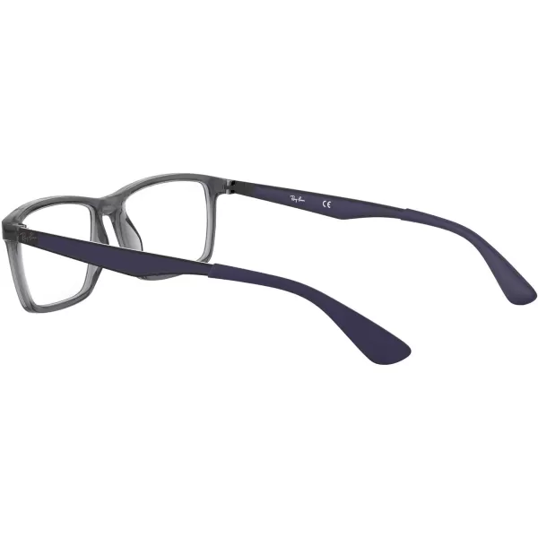 RayBan Rx7056 Square Prescription Eyeglass FramesTransparent GreyDemo Lens