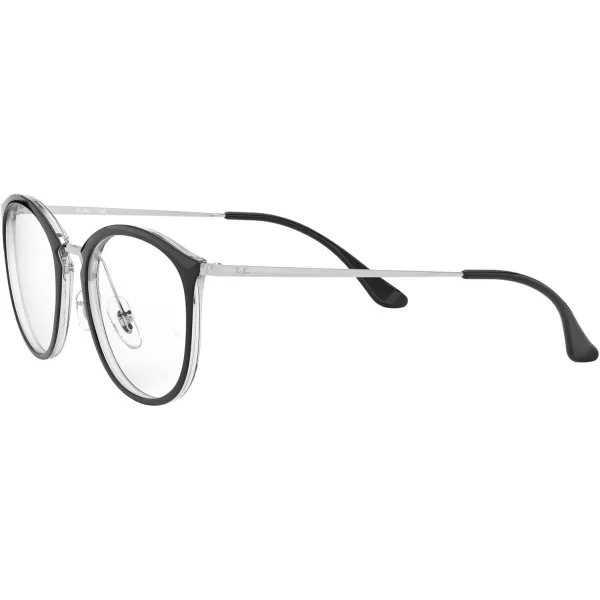 RayBan Rx7140 Square Prescription Eyewear FramesBlack on TransparentDemo Lens