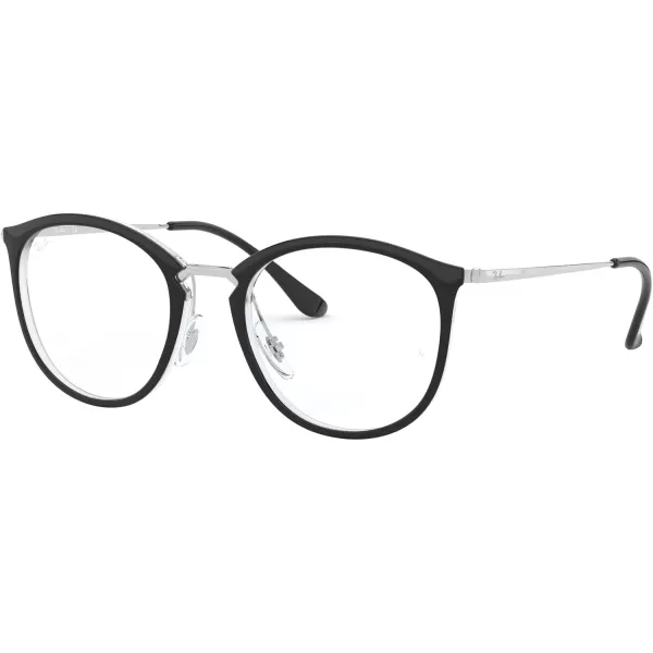 RayBan Rx7140 Square Prescription Eyewear FramesBlack on TransparentDemo Lens